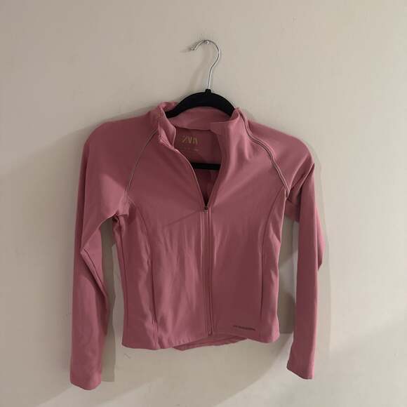 Zara Pink Athletic Full Zip Jacket, Long Sleeve, Size S - Picture 1 of 5
